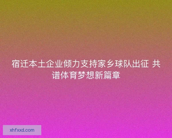 宿迁本土企业倾力支持家乡球队出征 共谱体育梦想新篇章