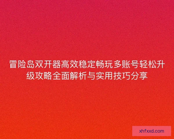 冒险岛双开器高效稳定畅玩多账号轻松升级攻略全面解析与实用技巧分享